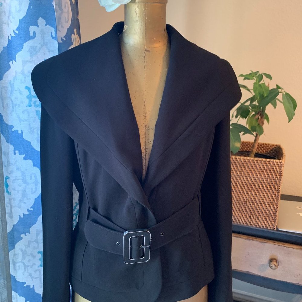 Calvin Klein Dress Black  Polyester Blazer with belt Size 7/8